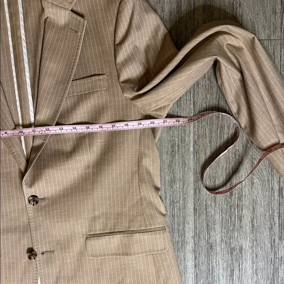 Murano Classic Beige Pinstripe Suit for Men-medium, 30x32 - Picture 13 of 13